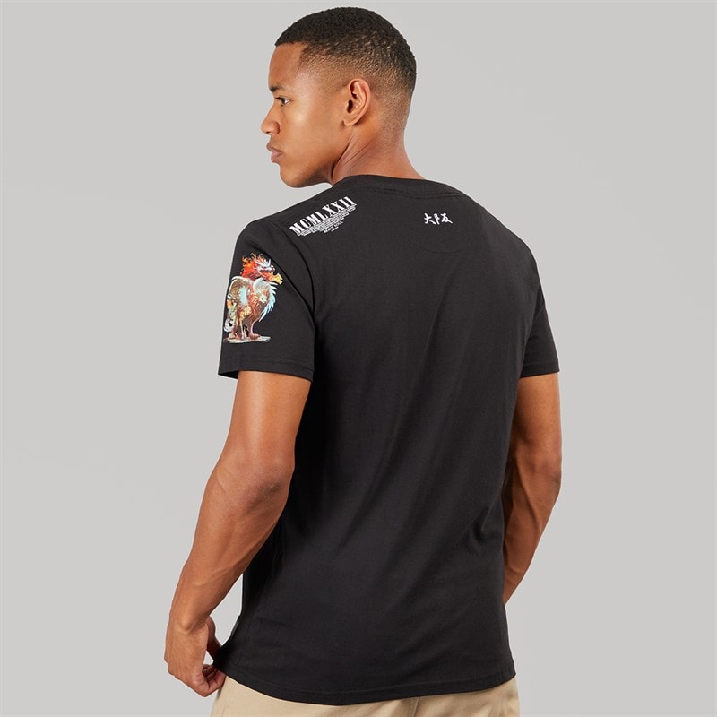 Brave Soul Mens Genome T-Shirt Jet Black/Multi - Image 2