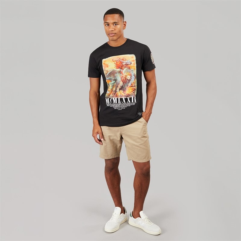 Brave Soul Mens Genome T-Shirt Jet Black/Multi - Image 3