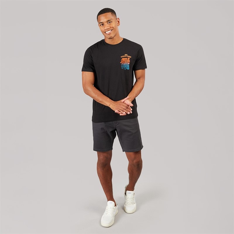 Brave Soul Mens Ginza T-Shirt Jet Black - Image 4