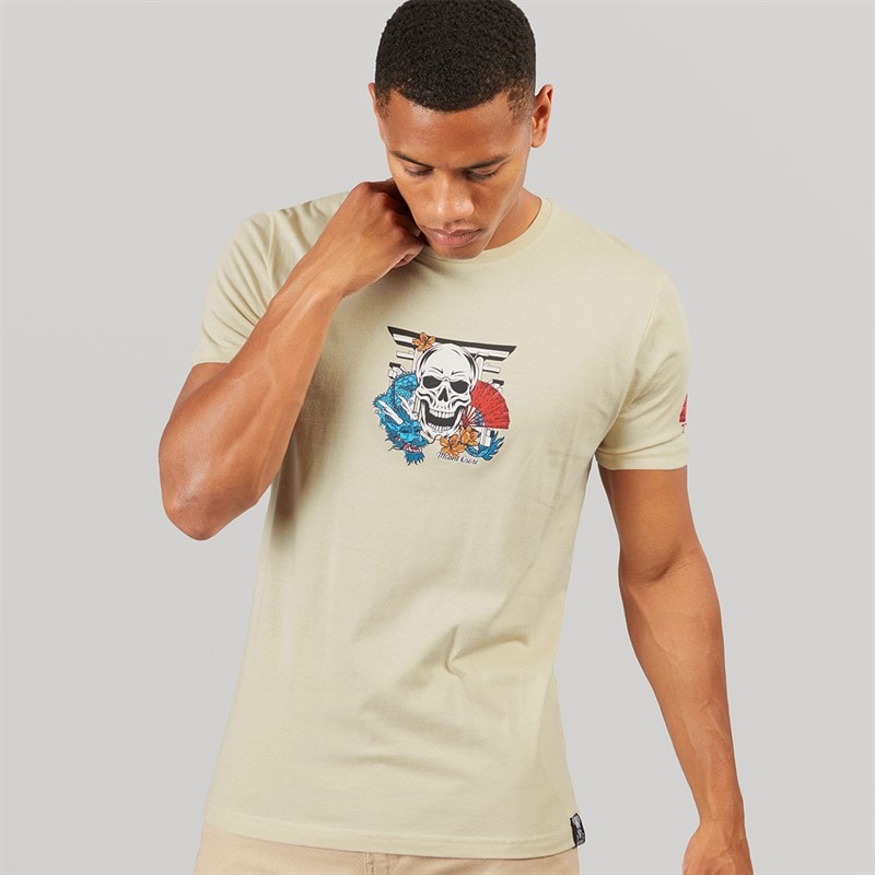 Brave Soul Mens Shelton T-Shirt Plaster - Image 2