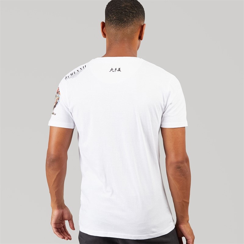 Brave Soul Mens Genome T-Shirt Optic White/Multi - Image 2