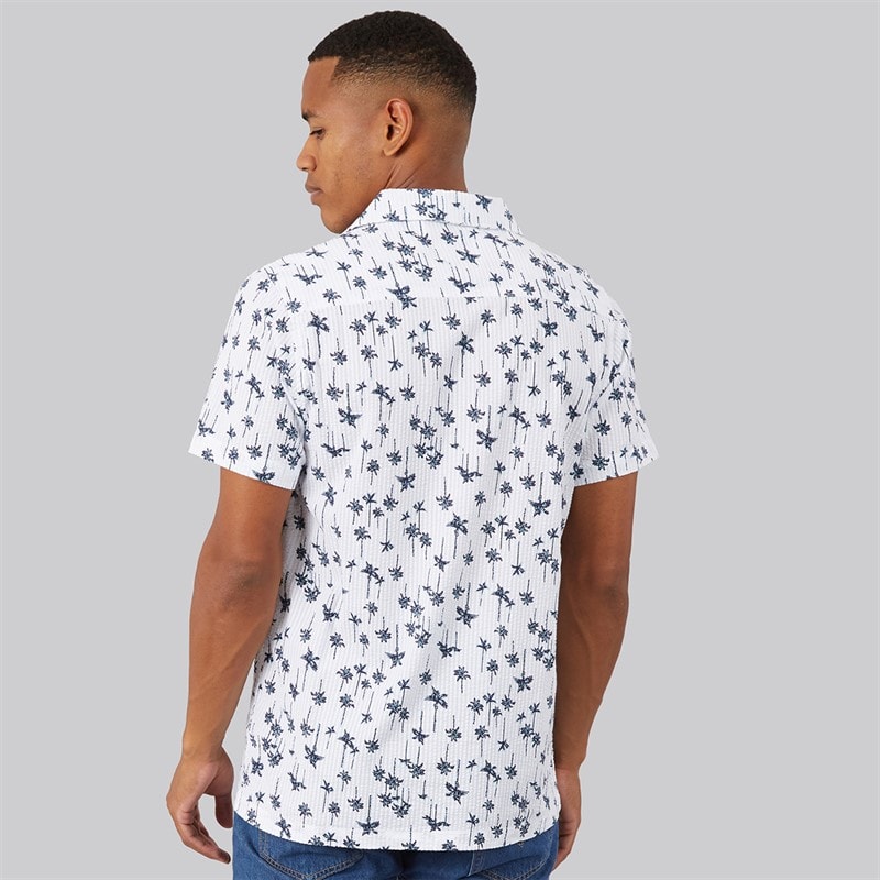 Brave Soul Mens Canary Shirt White/Navy And Blue - Image 2