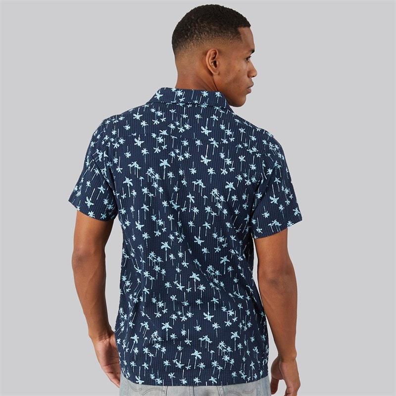 Brave Soul Mens Canary Shirt Navy/White And Blue - Image 2