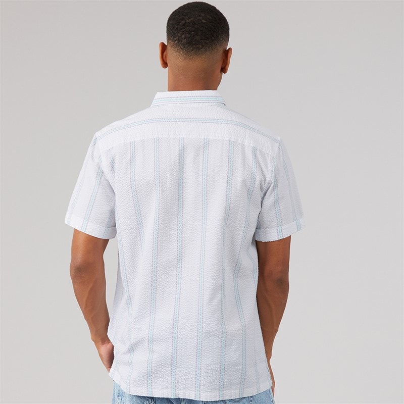 Brave Soul Mens Chichester Shirt White/Grey/Mint - Image 2