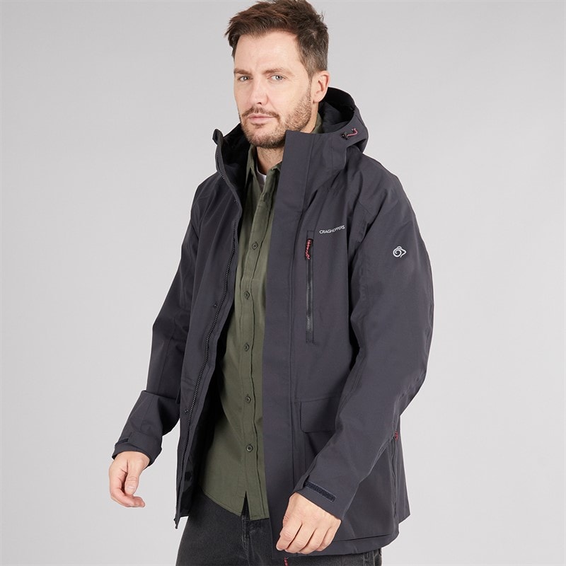 Craghoppers Mens Lorton II AquaDry Waterproof Jacket Dark Iron - Image 1