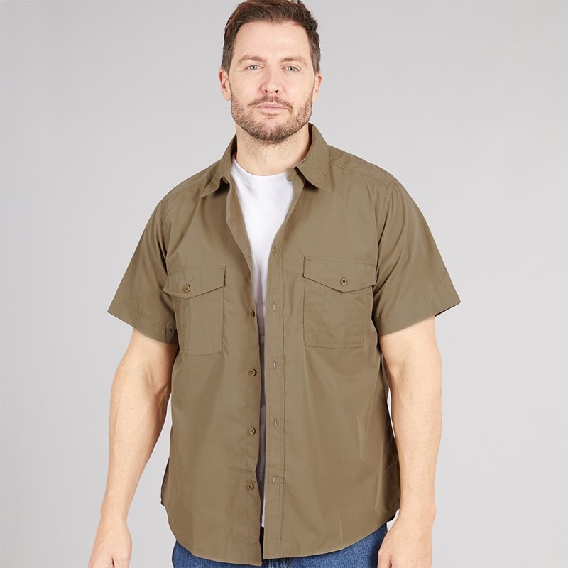 Craghoppers Mens Kiwi Short Sleeve Shirt Pebble - Image 3