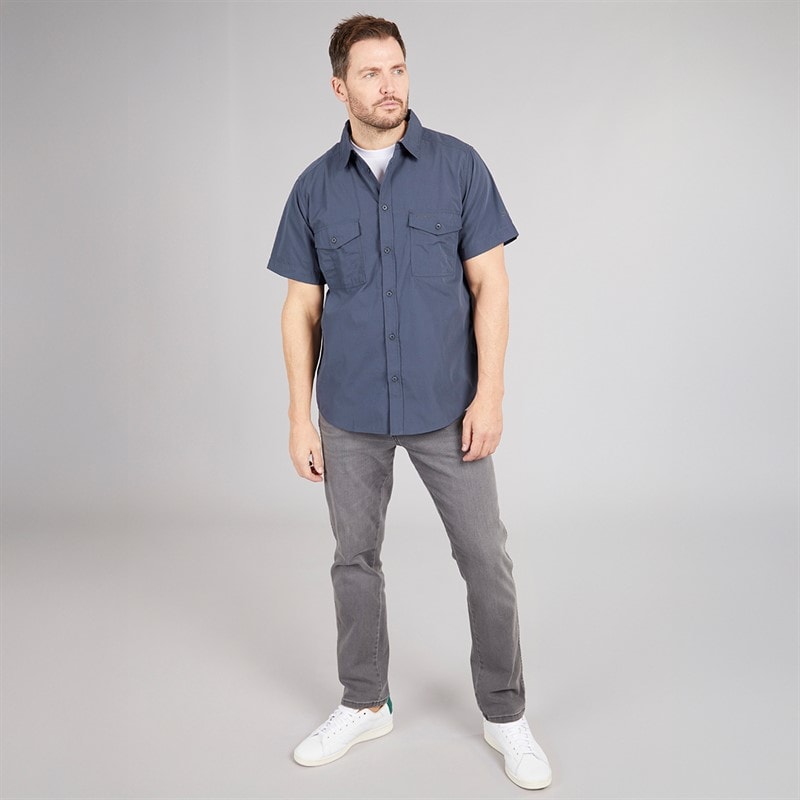Craghoppers Mens Kiwi Short Sleeve Shirt Ombre Blue - Image 3
