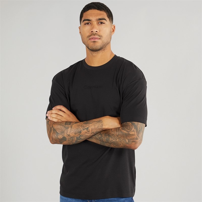 Calvin Klein Mens Interlock T-Shirt CK Black - Image 1