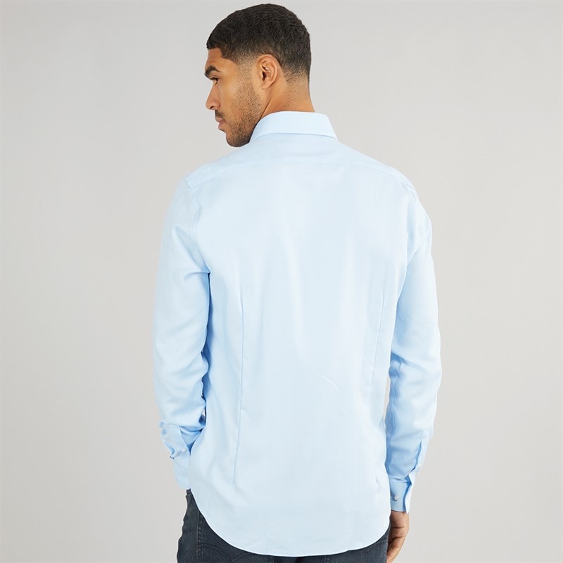 Calvin Klein Mens Non Iron Structure Long Sleeve Shirt Sweet Blue - Image 2