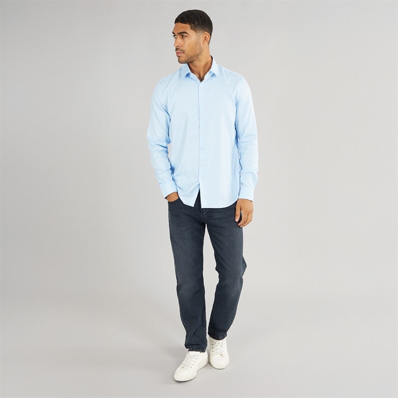 Calvin Klein Mens Non Iron Structure Long Sleeve Shirt Sweet Blue - Image 4