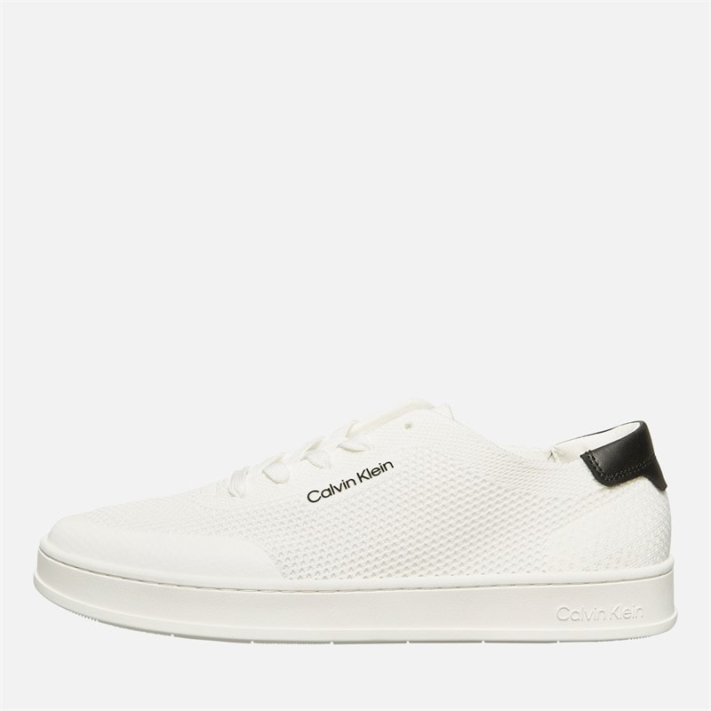 Calvin Klein Mens Low Top Lace Up Trainers Bright White/Black