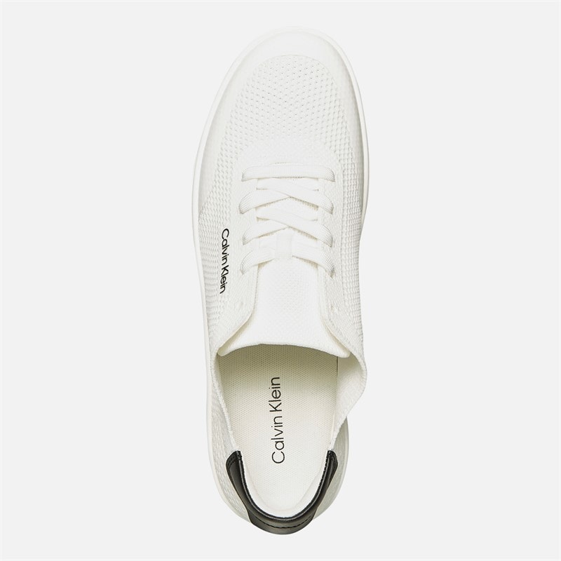 Calvin Klein Mens Low Top Lace Up Trainers Bright White/Black - Image 4