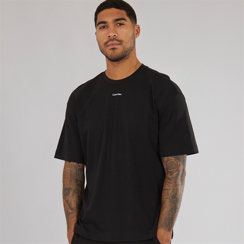 Calvin Klein Mens Nano Logo Interlock T-Shirt CK Black - Image 1