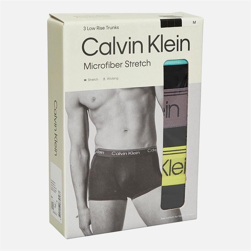 Calvin Klein Mens Three Pack Low Rise Boxer Trunks Beau Bl/F Mauve/Saharah SN WBS - Image 2