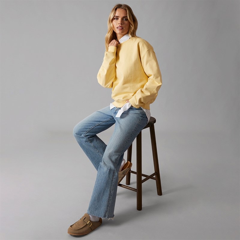 Calvin Klein Womens Archive Logo Sweatshirt Sunlight - Image 4