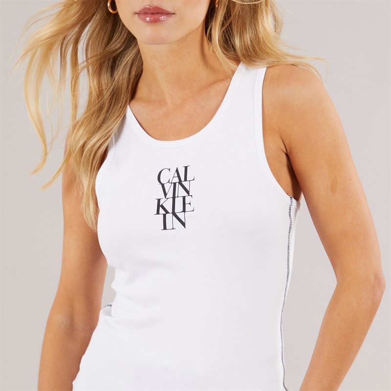 Calvin Klein Womens Cotton Vest Brilliant White - Image 3