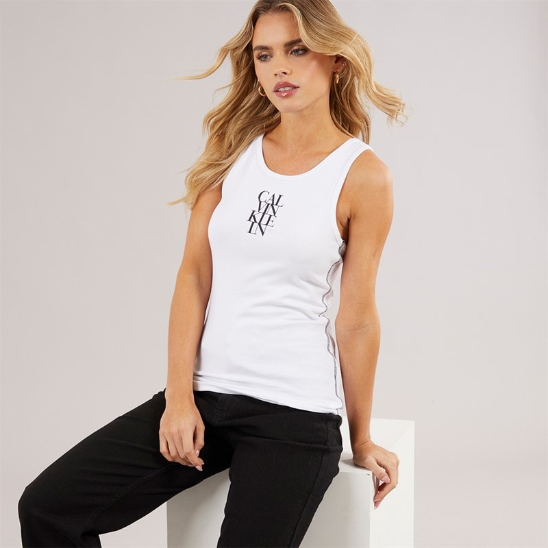 Calvin Klein Womens Cotton Vest Brilliant White - Image 5