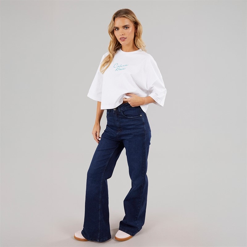 Calvin Klein Womens Cropped T-Shirt Brilliant White - Image 3
