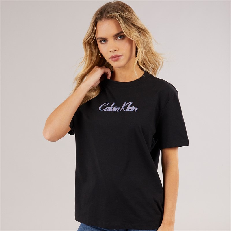 Calvin Klein Womens Classic Logo T-Shirt Black - Image 1