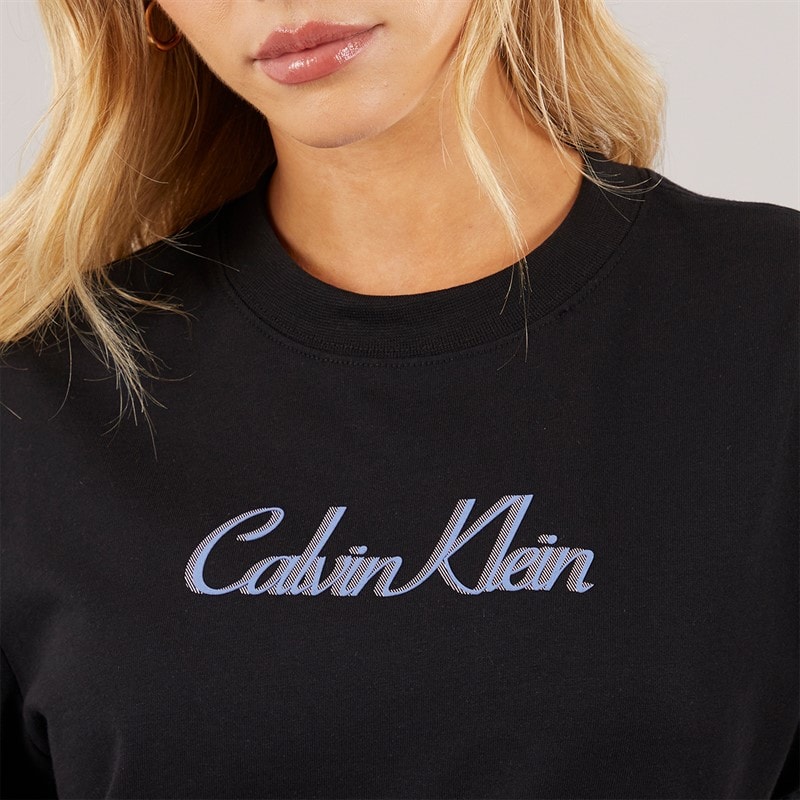 Calvin Klein Womens Classic Logo T-Shirt Black - Image 3