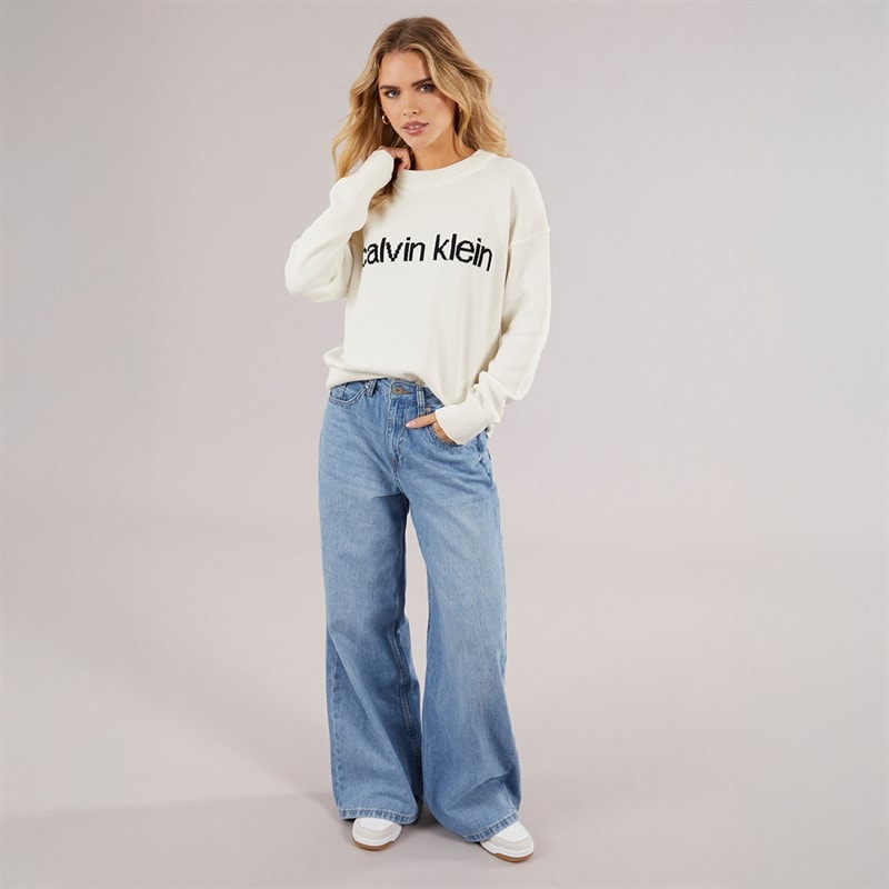 Calvin Klein Womens Cotton Graphic Sweatshirt Tofu - Image 4