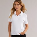 Calvin Klein Womens Rib Polo Shirt Brilliant White