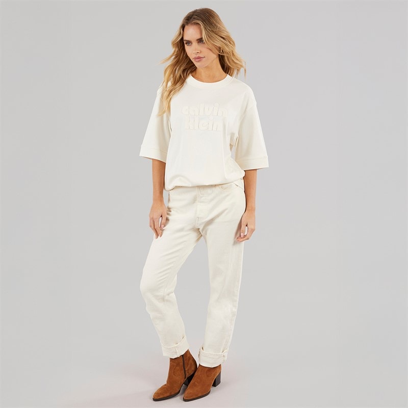 Calvin Klein Womens Oversized T-Shirt Tofu - Image 4
