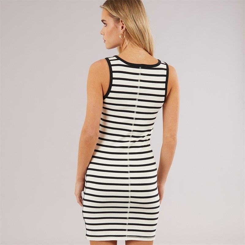 Calvin Klein Womens Cotton Stripe Dress Sweet Corn - Image 2