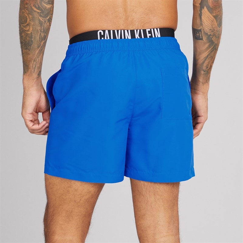 Calvin Klein Mens Double Waistband Swim Shorts Patch Of Blue - Image 2