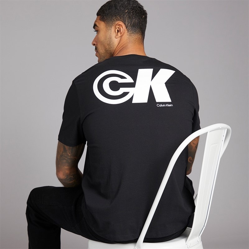 Calvin Klein Mens Logo Graphic T-Shirt Black - Image 1