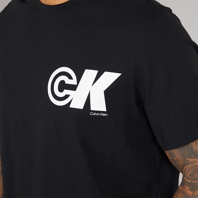 Calvin Klein Mens Logo Graphic T-Shirt Black - Image 3