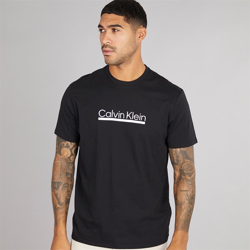 Calvin Klein Mens Tape Graphic T-Shirt Black - Image 1