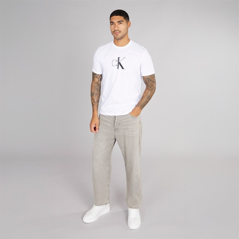 Calvin Klein Mens Center Monogram T-Shirt Brilliant White - Image 4