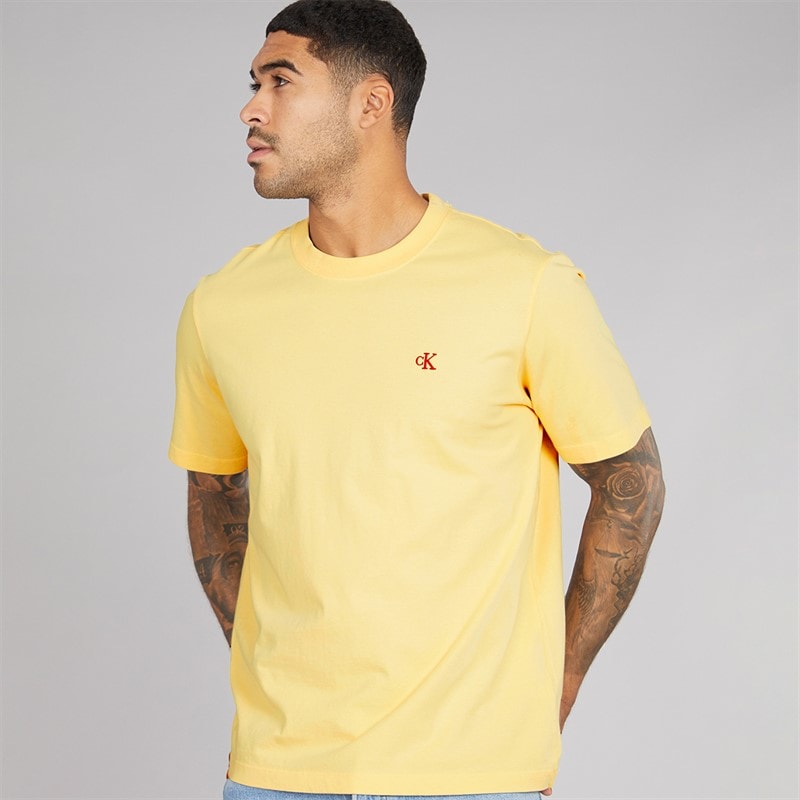 Calvin Klein Mens Easy Monogram T-Shirt Sunlight - Image 1