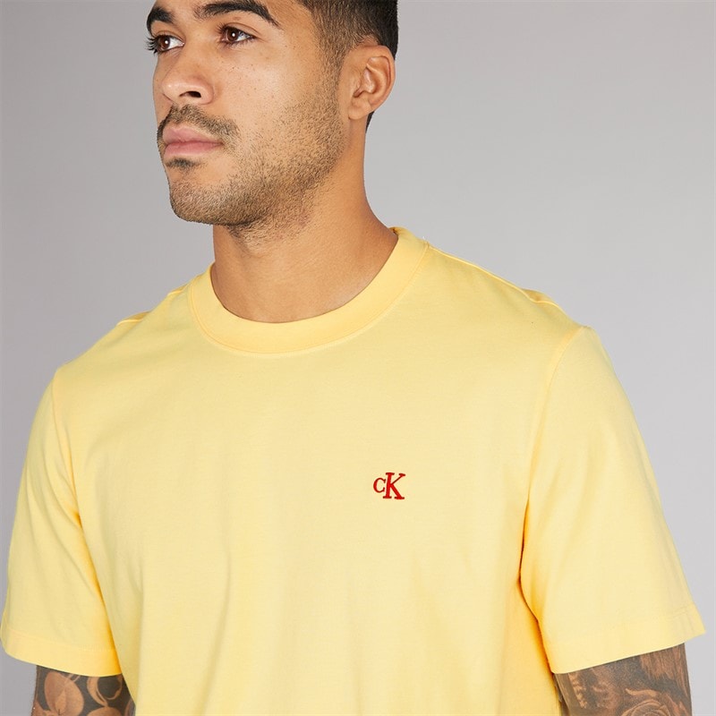 Calvin Klein Mens Easy Monogram T-Shirt Sunlight - Image 3