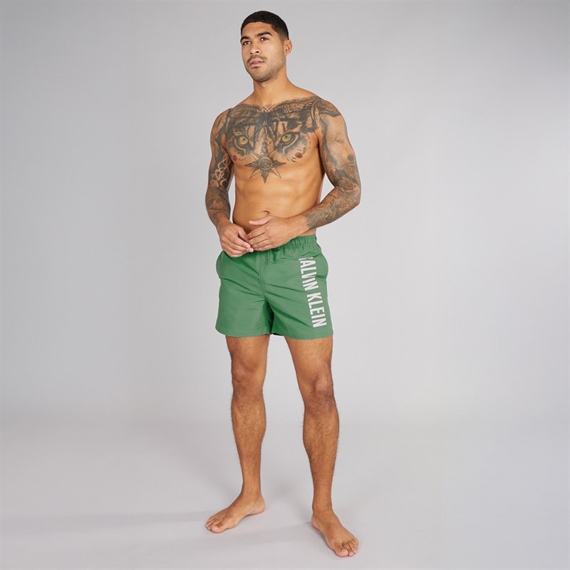 Calvin Klein Mens Drawstring Swim Shorts Wild Green - Image 4