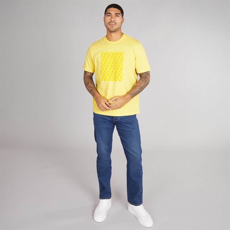Calvin Klein Mens Short Sleeve Puff Graphic T-Shirt Sunshine - Image 4