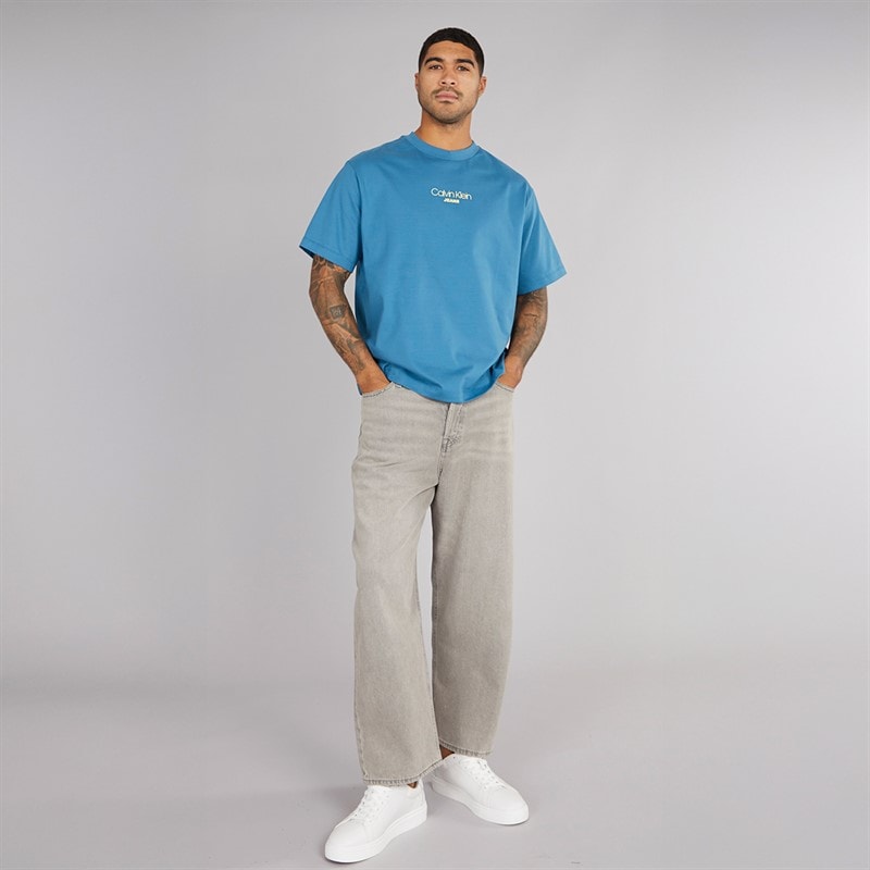 Calvin Klein Mens Relaxed Graphic T-Shirt Bluesteel - Image 4