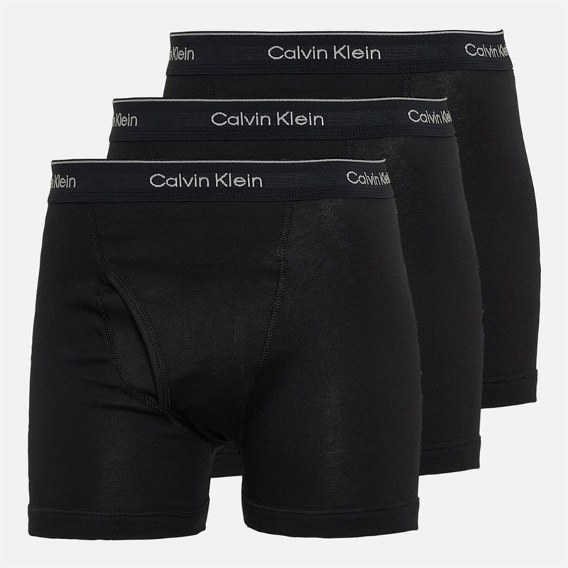 Calvin Klein Mens Cotton Stretch Three Pack Boxer Briefs Black - Image 1