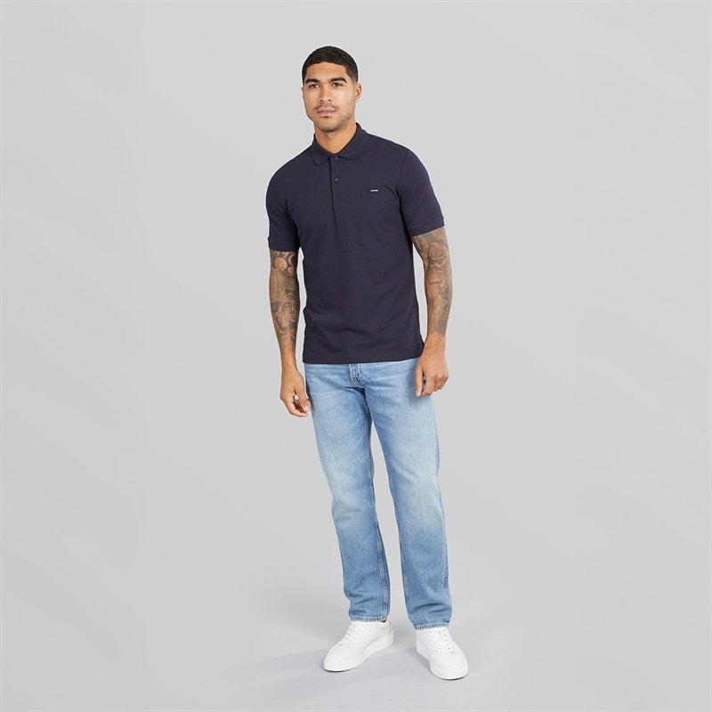 Calvin Klein Mens Stretch Pique Slim Polo Shirt Night Sky - Image 4