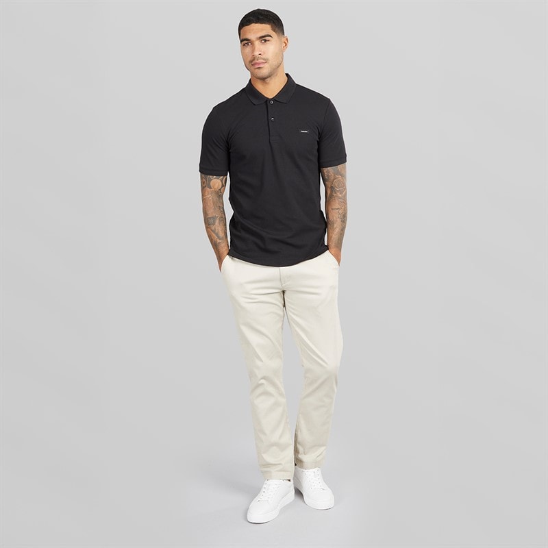 Calvin Klein Mens Stretch Pique Slim Polo Shirt CK Black - Image 4