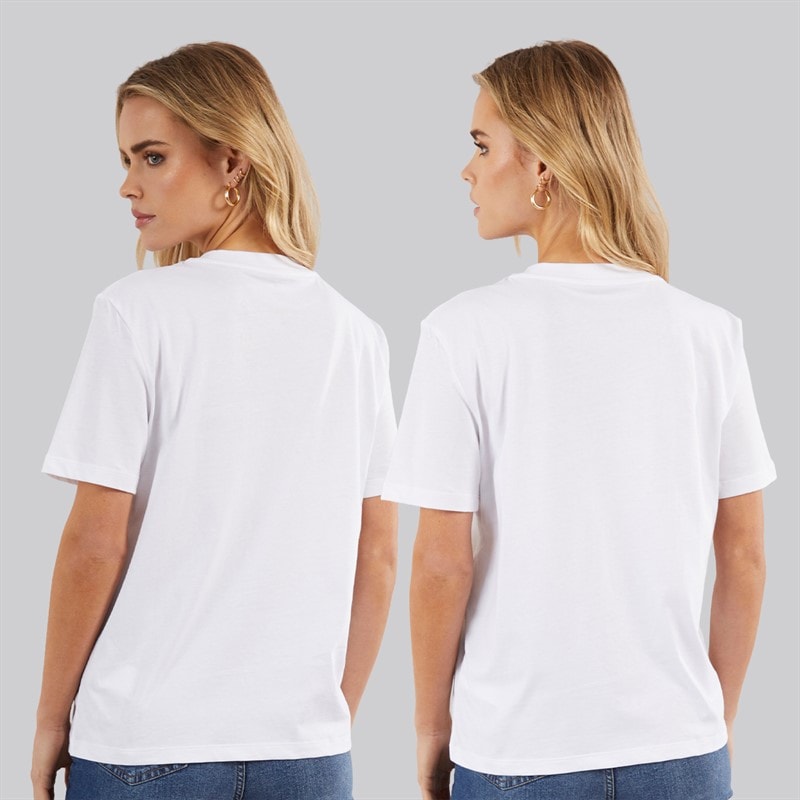 Calvin Klein Womens Logo Two Pack T-Shirts Brilliant White - Image 2