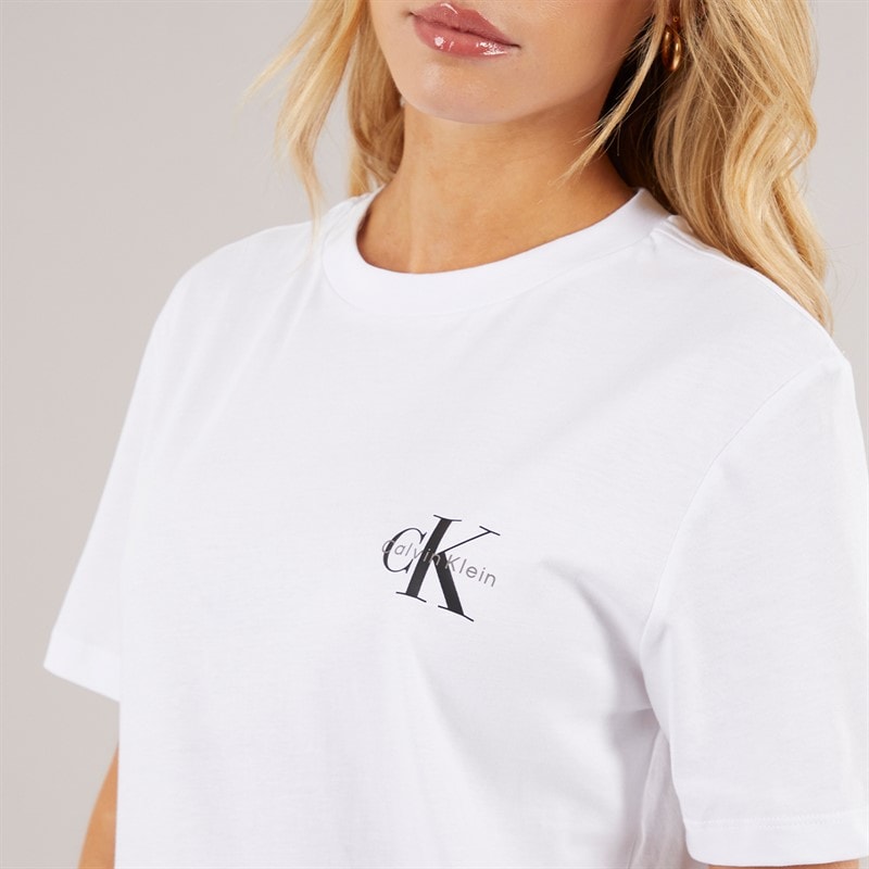 Calvin Klein Womens Logo Two Pack T-Shirts Brilliant White - Image 3