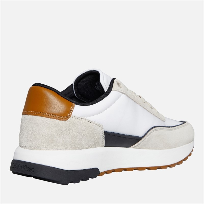 Calvin Klein Mens Colour Block Lace Up Trainers Stony Beige/White/Dried Oregano - Image 5