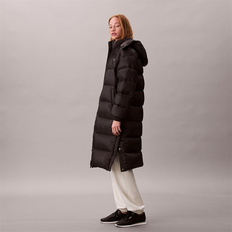 Calvin Klein Womens Essential Midweight Long Puffer Coat Black - Image 3