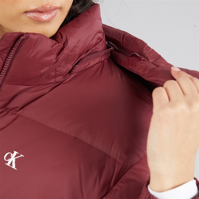 Calvin Klein Womens Essential Midweight Puffer Coat Tawny Port - Image 5