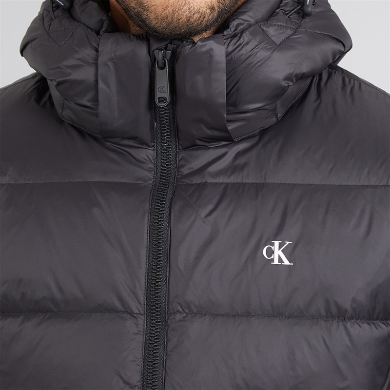 Calvin Klein Mens Zip Off Hood Down Puffer Coat Black - Image 5