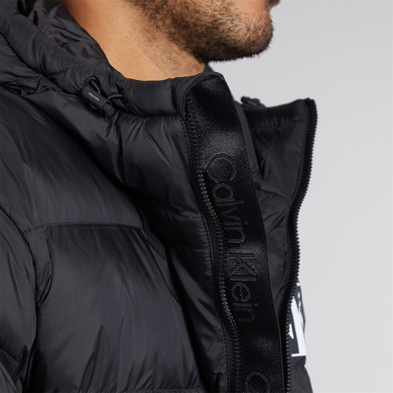 Calvin Klein Mens Monogram Puffer Coat Black - Image 3