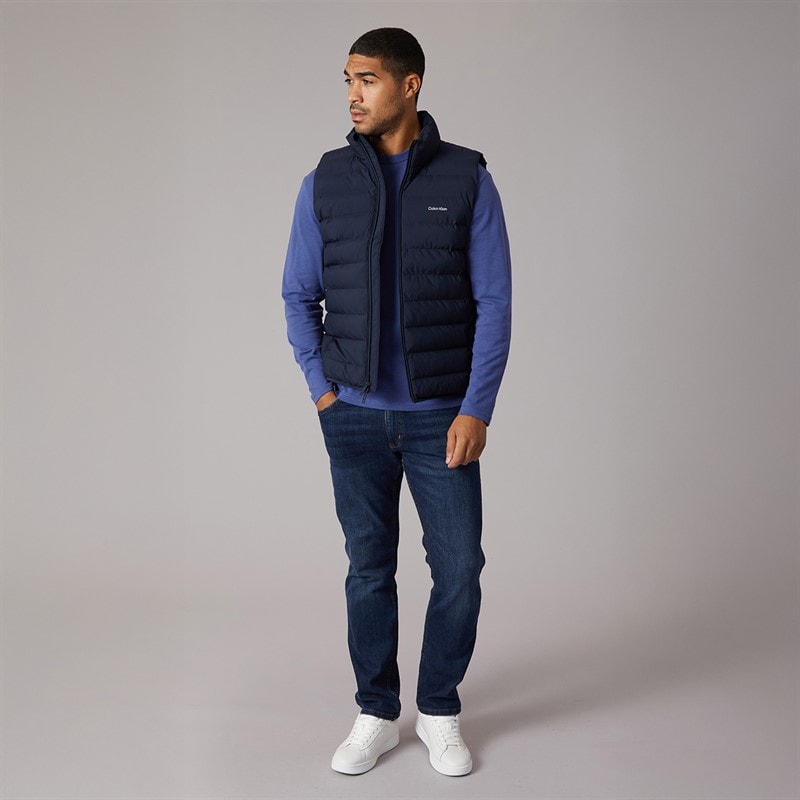 Calvin Klein Mens Classic Lightweight Puffer Gilet Dark Sapphire - Image 4
