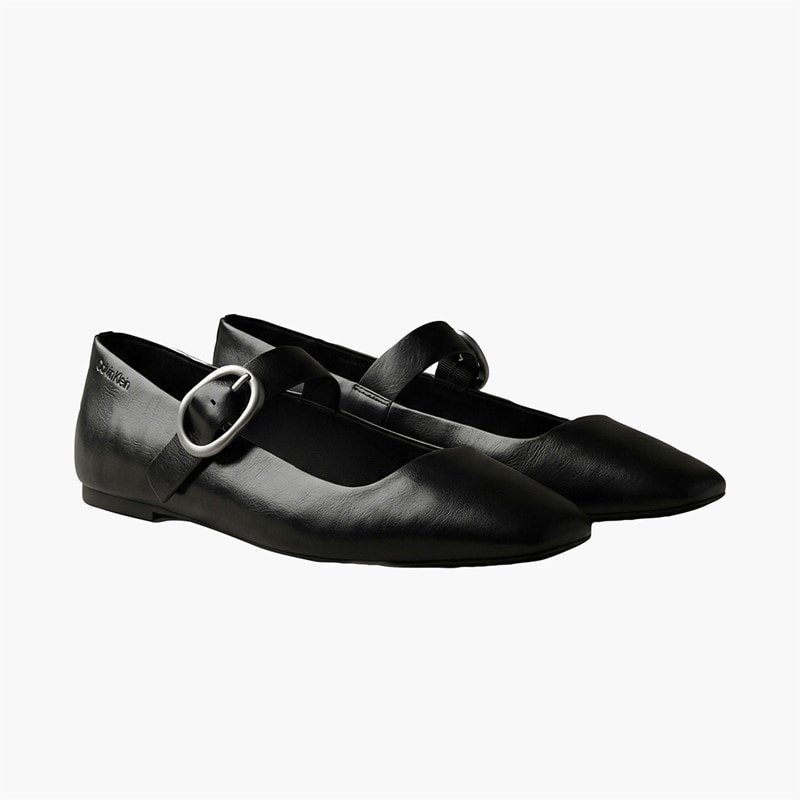 Calvin Klein Womens Squared Ballerina Mary Jane Shoes Triple Black - Image 2